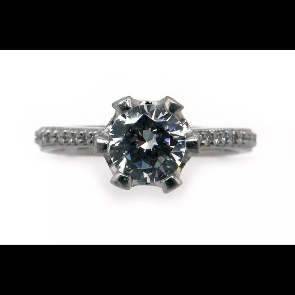 0.18ct Simply TACORI 2507RD8 Platinum Solitaire Engagement Ring - SETTING ONLY